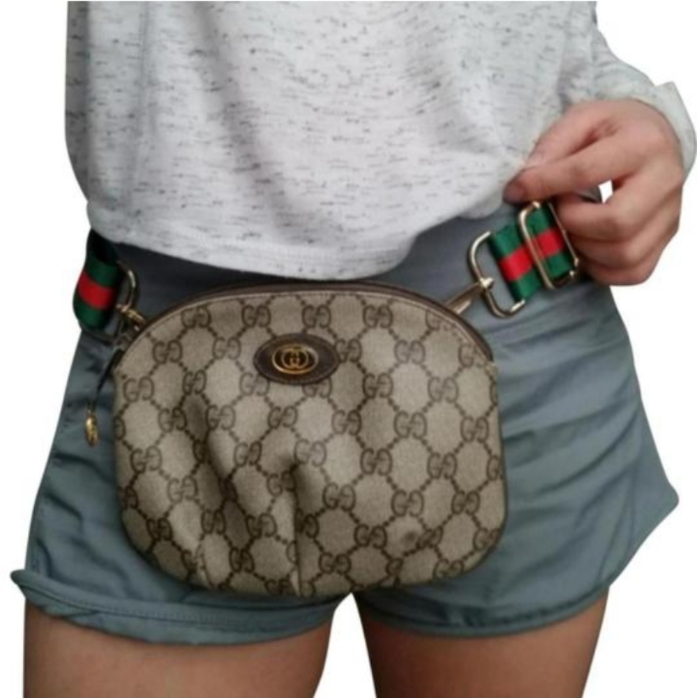 Authentic Vintage Gucci GG Monogram Supreme Web Clutch Fanny Bum Waist Belt Bag